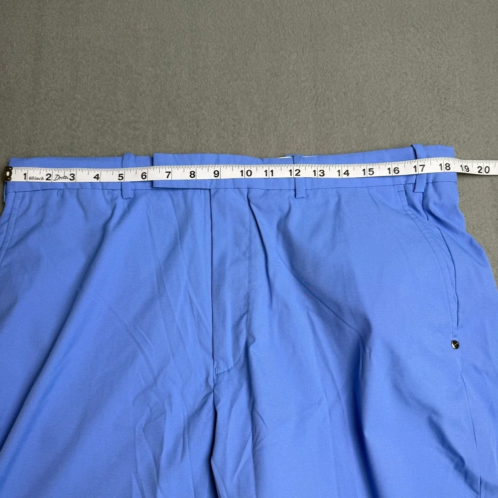 Peter Millar Performance Golf Shorts Mens 36 Carolina Blue Flat Front Stretch